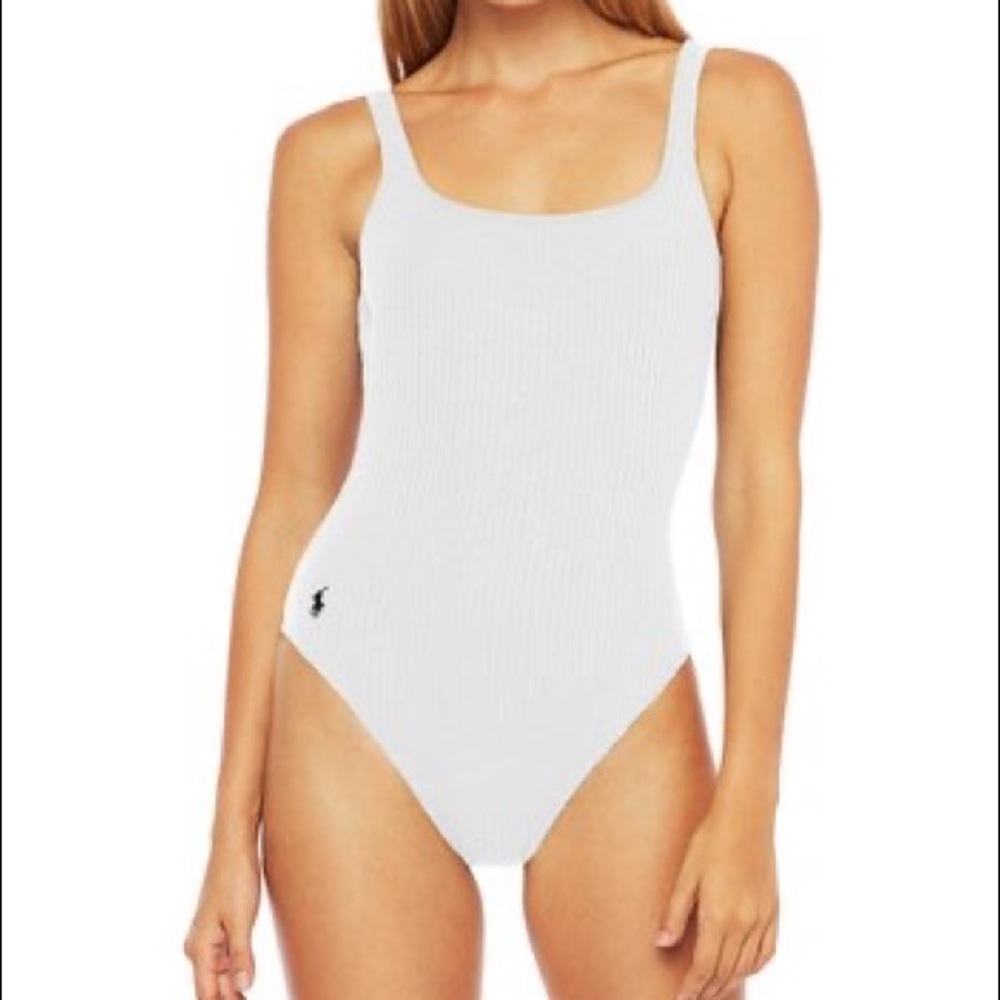 Classic RLR ribbed white bathing suit NEW